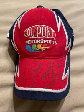 Vintage Jeff Gordon #24 DuPont Hat with 12 Pocono Raceway Collector Pins - Chase